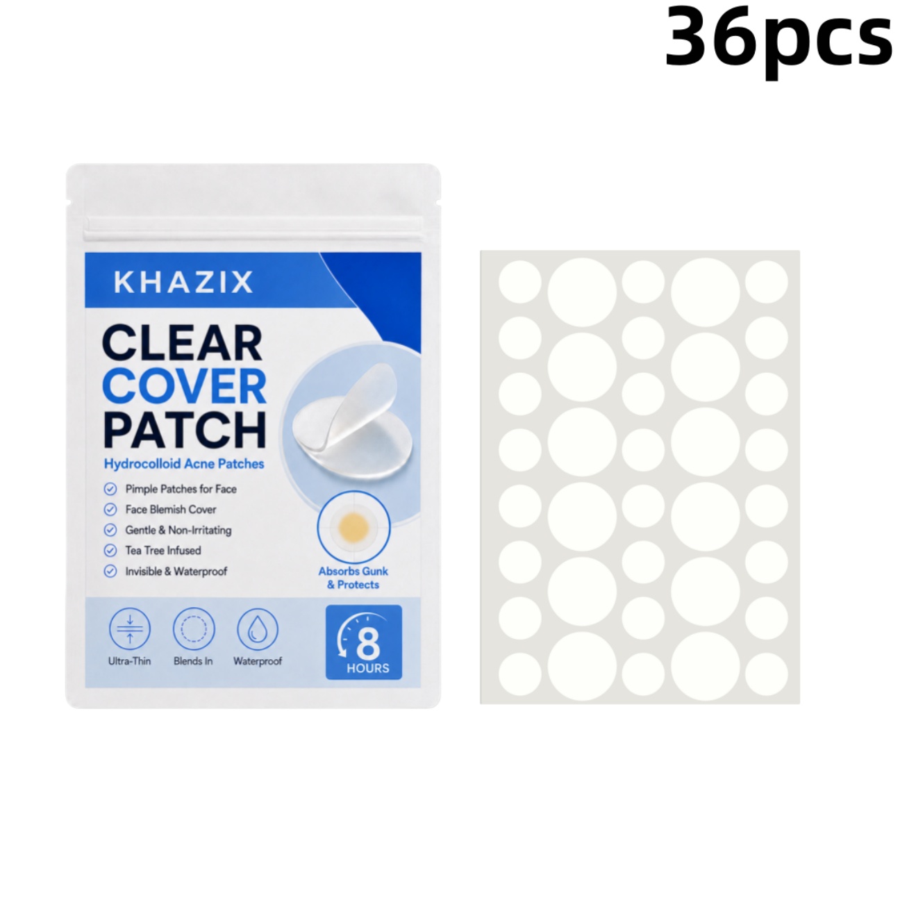 Skincare The Originote - 36 Patchs Transparents Hydrocolloïdes pour Boutons,