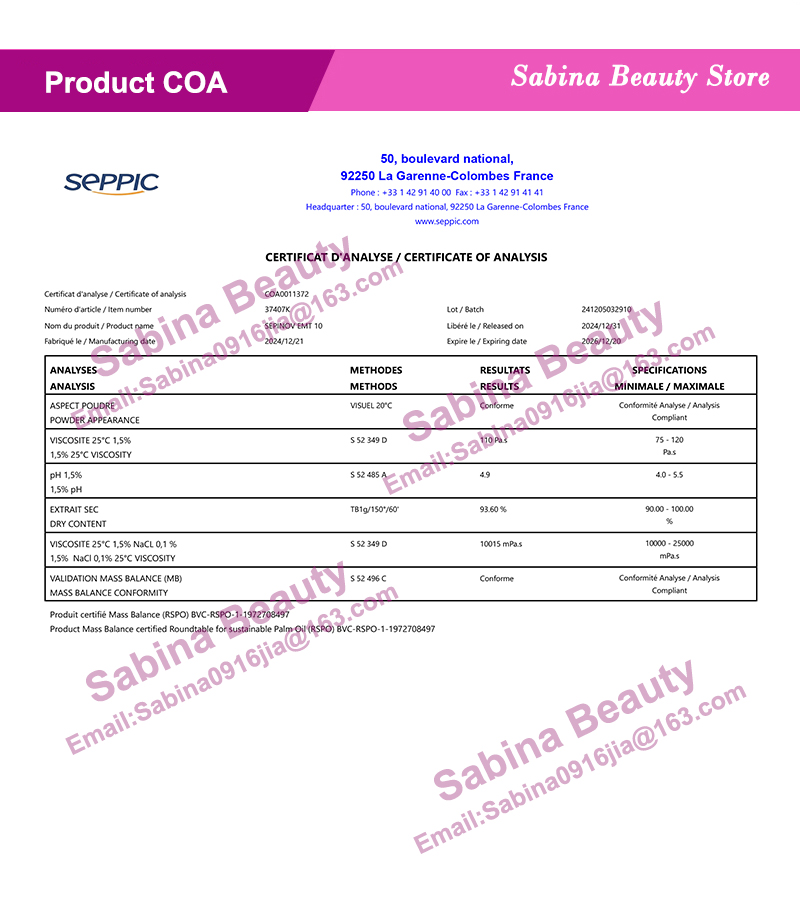 Ingrédient COSMETIC SEPINOV EM - Skincare Ingredients avis et prix
